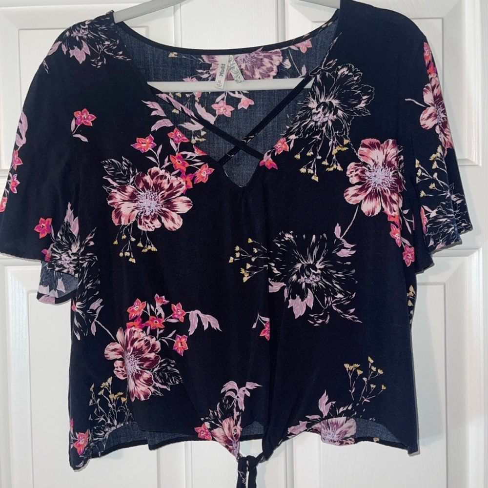 Floral Black Women's Top